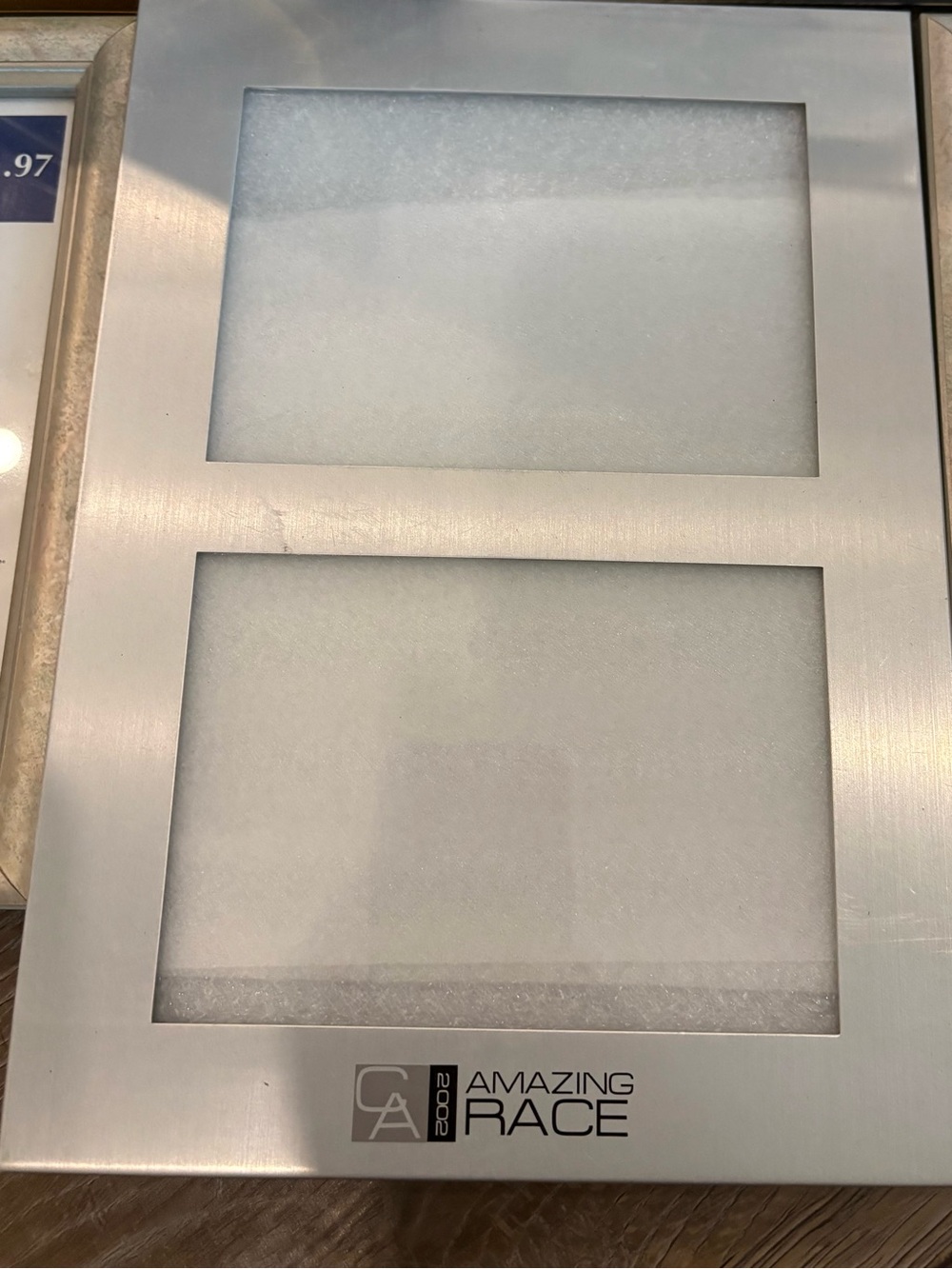 Vintage CBS The Amazing Race 2002 Promotional Media Gift Brushed Metal Frame
